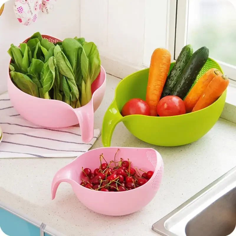 Kitchen Gadgets Rice Filter - Alat Pembersih Pengering Mangkuk Sayuran Buah