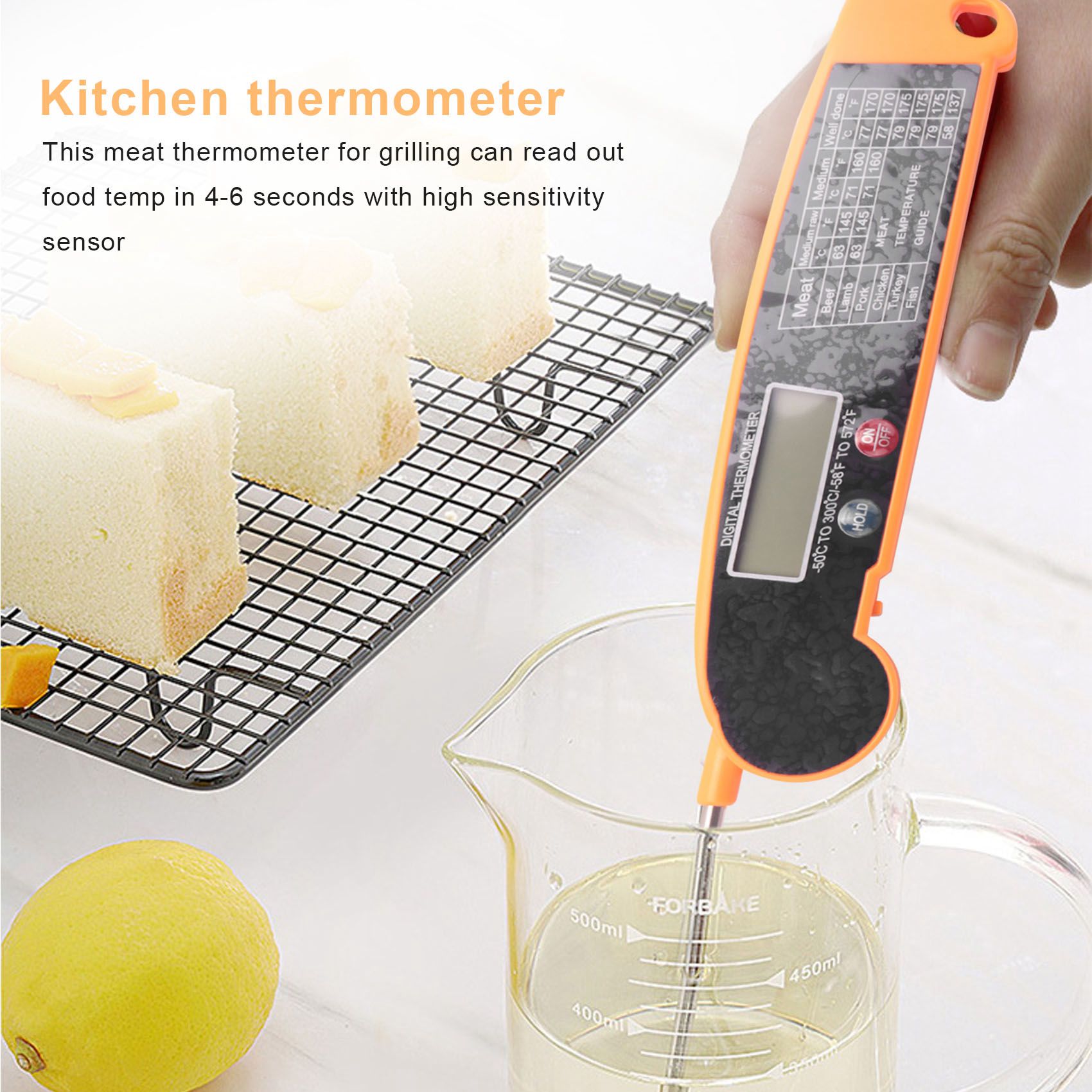 Meat Thermometer - Termometer Daging Digital Bacaan Instan Dengan