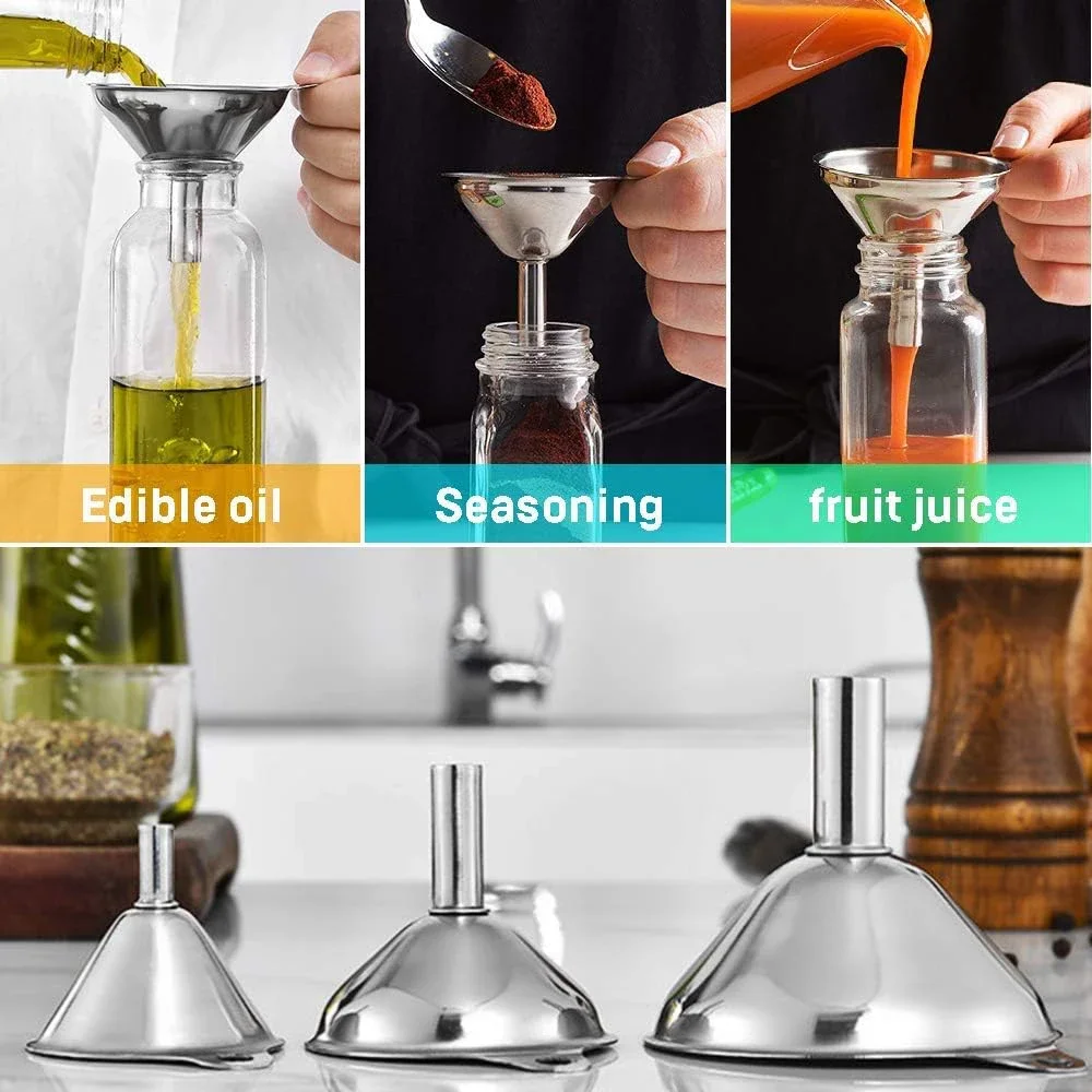 3 buah Set corong dapur baja t - Kitchen Handy Gadgets ulasan dan harga
