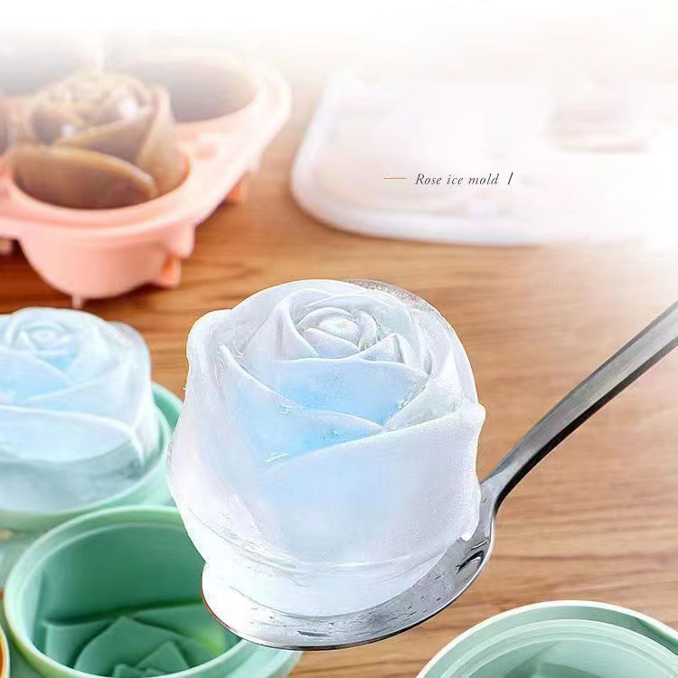Cetakan es mawar 3D 4 lubang b - Kitchen Handy Gadgets ulasan dan harga