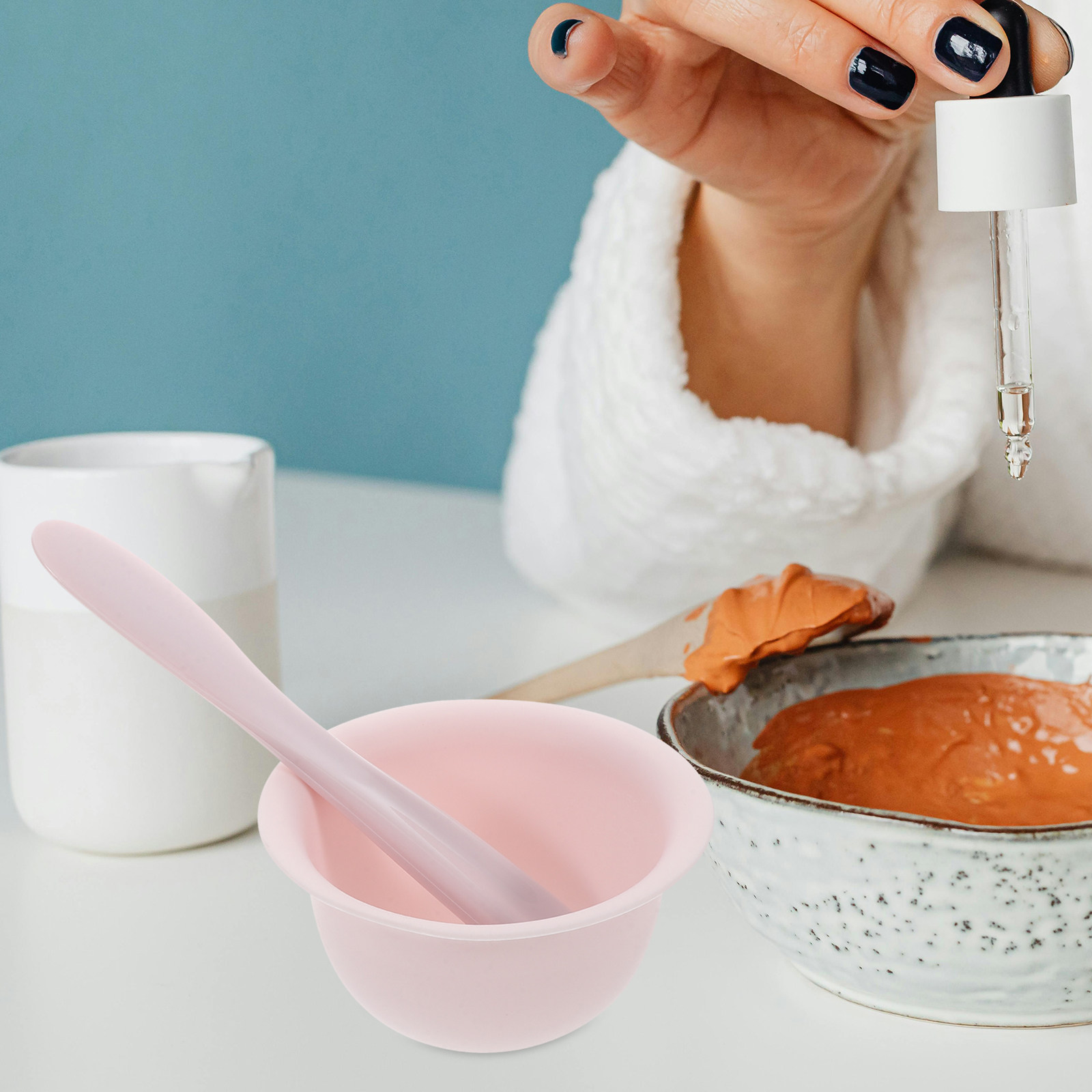 1Set Mangkuk Masker Wajah Sili - Silicone Spatula Set ulasan dan harga